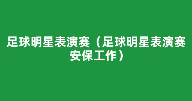 足球明星表演赛（足球明星表演赛安保工作）