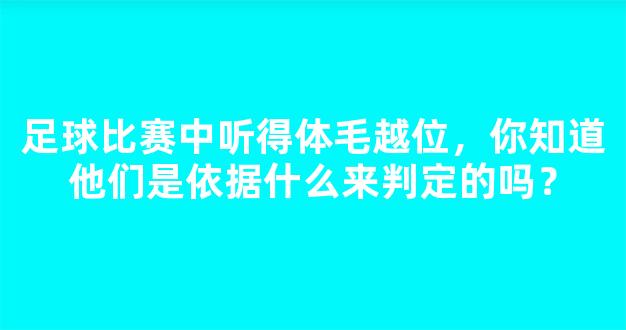 足球比赛中听得体毛越位，你知道他们是依据什么来判定的吗？