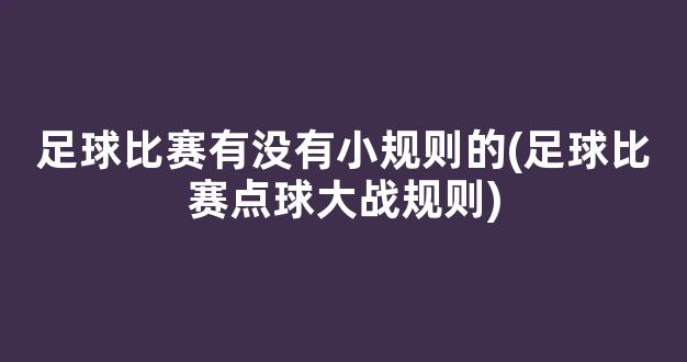 足球比赛有没有小规则的(足球比赛点球大战规则)