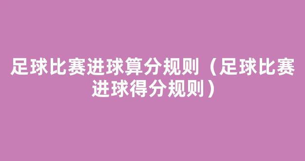 足球比赛进球算分规则（足球比赛进球得分规则）