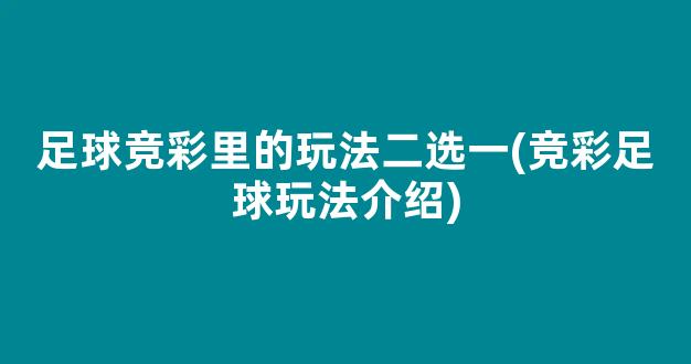 足球竞彩里的玩法二选一(竞彩足球玩法介绍)