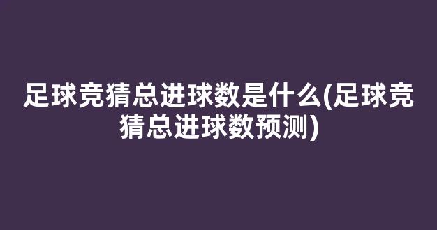 足球竞猜总进球数是什么(足球竞猜总进球数预测)