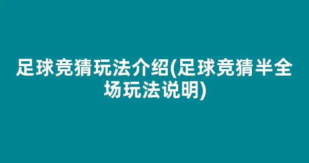 足球竞猜玩法介绍(足球竞猜半全场玩法说明)