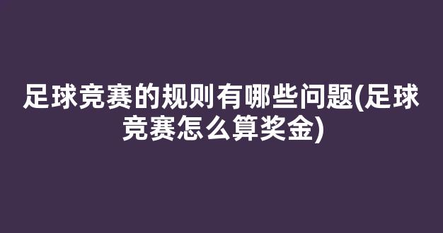 足球竞赛的规则有哪些问题(足球竞赛怎么算奖金)