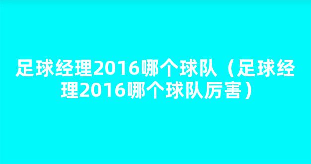 足球经理2016哪个球队（足球经理2016哪个球队厉害）