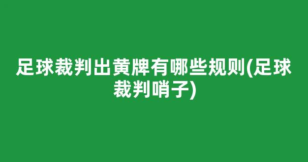 足球裁判出黄牌有哪些规则(足球裁判哨子)