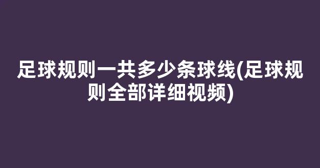 足球规则一共多少条球线(足球规则全部详细视频)