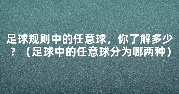 足球规则中的任意球，你了解多少？（足球中的任意球分为哪两种）