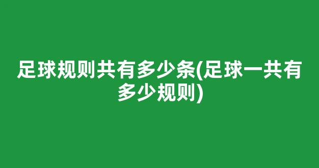 足球规则共有多少条(足球一共有多少规则)