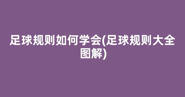 足球规则如何学会(足球规则大全图解)