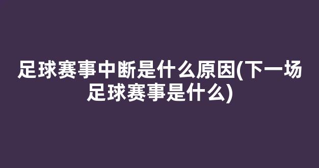 足球赛事中断是什么原因(下一场足球赛事是什么)