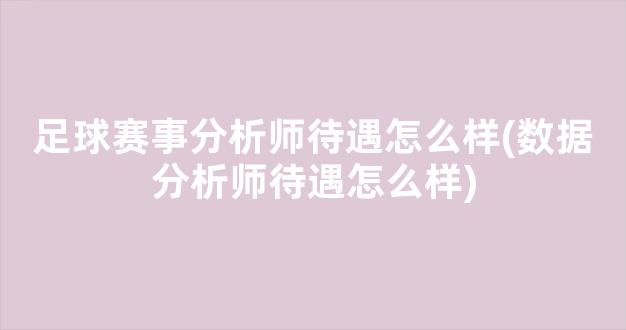 足球赛事分析师待遇怎么样(数据分析师待遇怎么样)