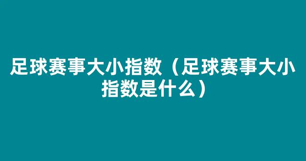 足球赛事大小指数（足球赛事大小指数是什么）