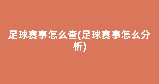 足球赛事怎么查(足球赛事怎么分析)