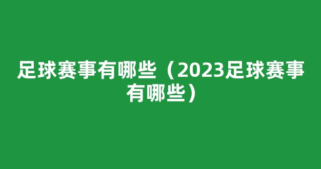 足球赛事有哪些（2023足球赛事有哪些）