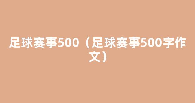 足球赛事500（足球赛事500字作文）