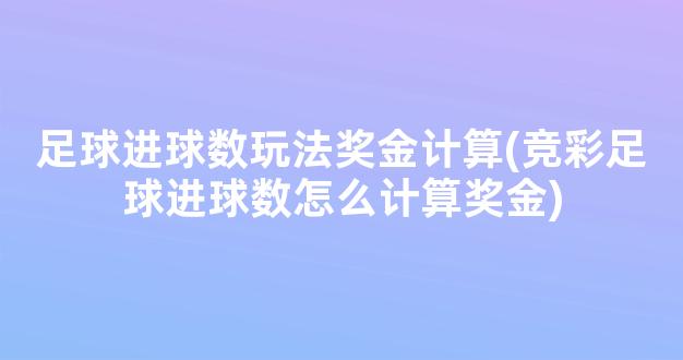 足球进球数玩法奖金计算(竞彩足球进球数怎么计算奖金)