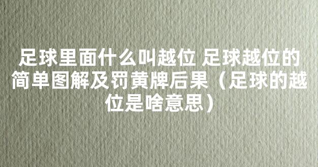 足球里面什么叫越位 足球越位的简单图解及罚黄牌后果（足球的越位是啥意思）