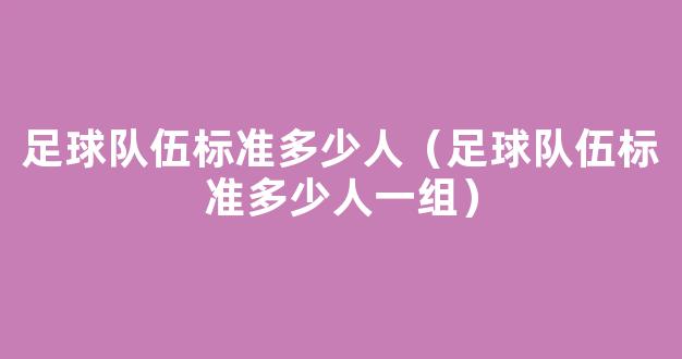 足球队伍标准多少人（足球队伍标准多少人一组）