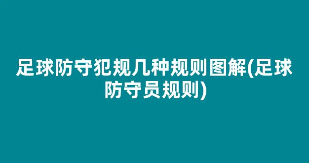 足球防守犯规几种规则图解(足球防守员规则)