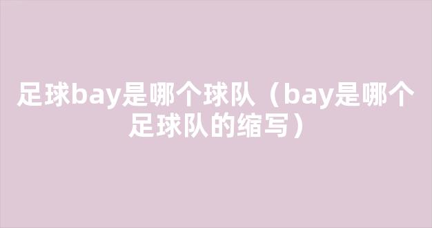 足球bay是哪个球队（bay是哪个足球队的缩写）