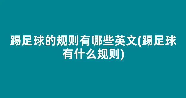 踢足球的规则有哪些英文(踢足球有什么规则)