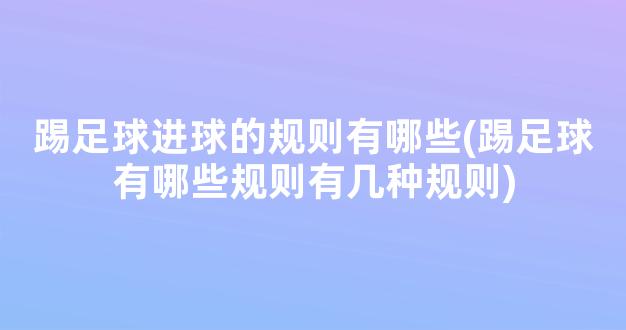 踢足球进球的规则有哪些(踢足球有哪些规则有几种规则)