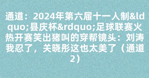 通道：2024年第六届十一人制“县庆杯”足球联赛火热开赛笑出猪叫的穿帮镜头：刘涛我忍了，关晓彤这也太美了（通道2）