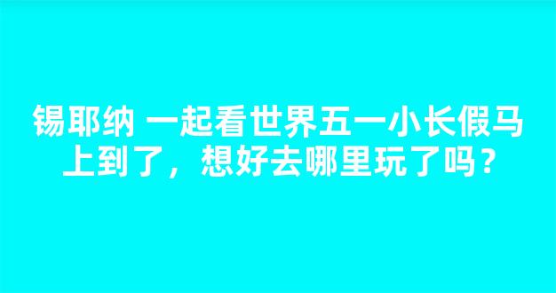 锡耶纳 一起看世界五一小长假马上到了，想好去哪里玩了吗？