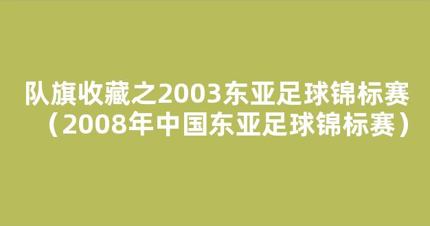 队旗收藏之2003东亚足球锦标赛（2008年中国东亚足球锦标赛）