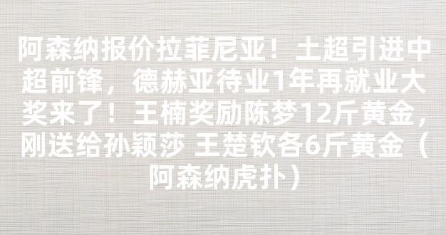 阿森纳报价拉菲尼亚！土超引进中超前锋，德赫亚待业1年再就业大奖来了！王楠奖励陈梦12斤黄金，刚送给孙颖莎 王楚钦各6斤黄金（阿森纳虎扑）