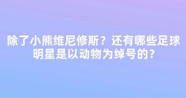 除了小熊维尼修斯？还有哪些足球明星是以动物为绰号的？