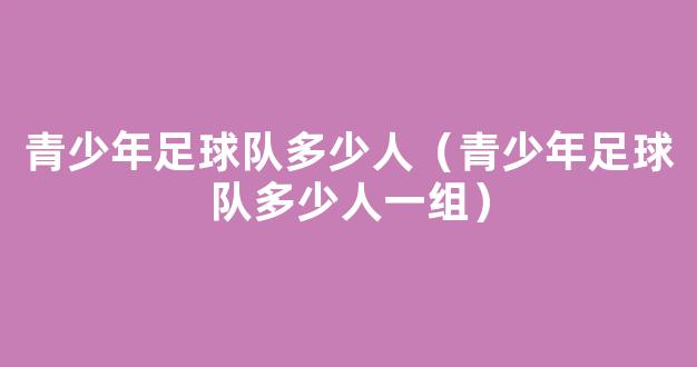 青少年足球队多少人（青少年足球队多少人一组）