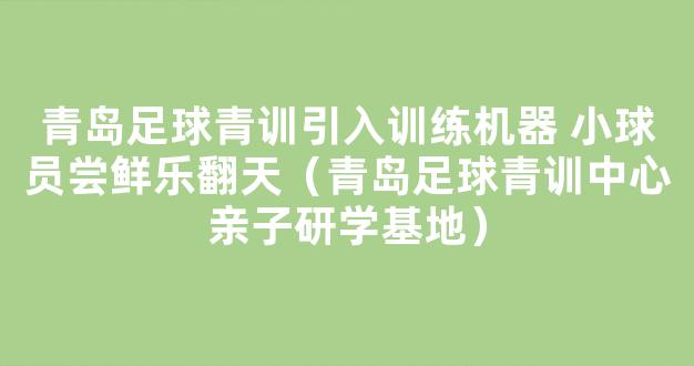 青岛足球青训引入训练机器 小球员尝鲜乐翻天（青岛足球青训中心亲子研学基地）