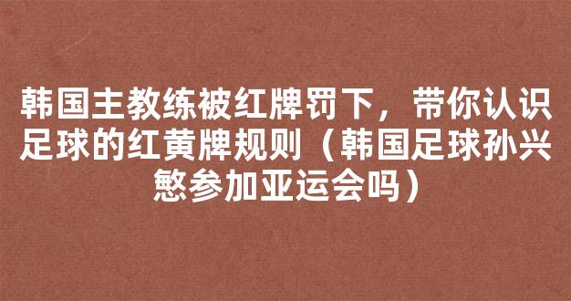 韩国主教练被红牌罚下，带你认识足球的红黄牌规则（韩国足球孙兴慜参加亚运会吗）