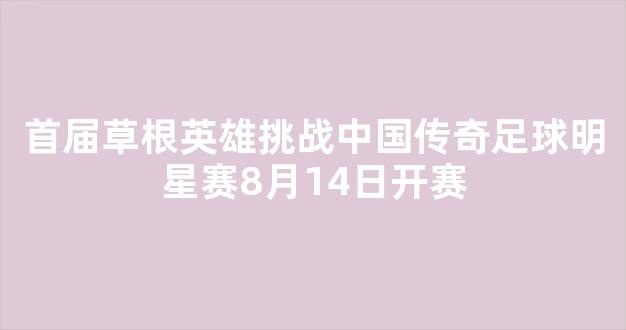 首届草根英雄挑战中国传奇足球明星赛8月14日开赛