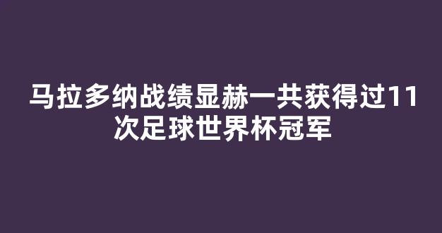 马拉多纳战绩显赫一共获得过11次足球世界杯冠军