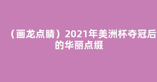 （画龙点睛）2021年美洲杯夺冠后的华丽点缀