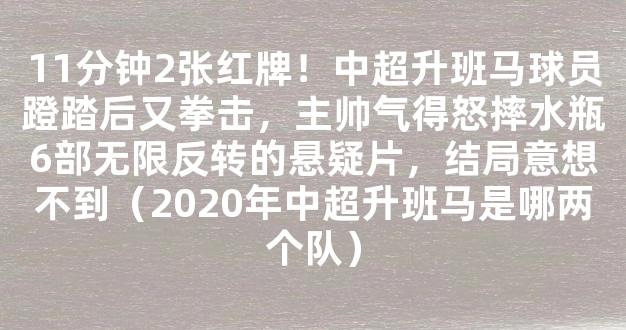 11分钟2张红牌！中超升班马球员蹬踏后又拳击，主帅气得怒摔水瓶6部无限反转的悬疑片，结局意想不到（2020年中超升班马是哪两个队）