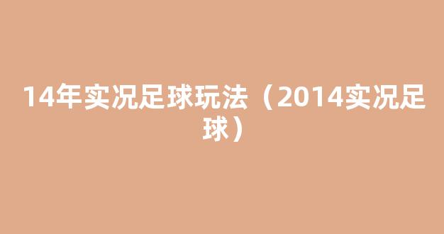 14年实况足球玩法（2014实况足球）