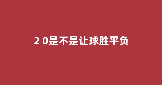 2 0是不是让球胜平负