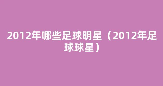 2012年哪些足球明星（2012年足球球星）