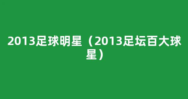 2013足球明星（2013足坛百大球星）