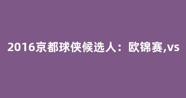 2016京都球侠候选人：欧锦赛,vs