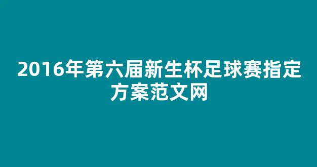 2016年第六届新生杯足球赛指定方案范文网