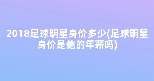 2018足球明星身价多少(足球明星身价是他的年薪吗)