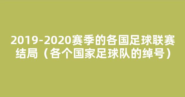 2019-2020赛季的各国足球联赛结局（各个国家足球队的绰号）