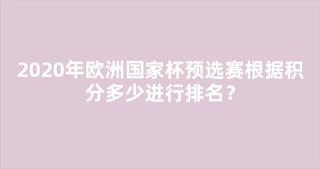 2020年欧洲国家杯预选赛根据积分多少进行排名？