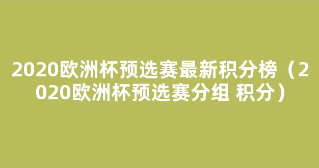 2020欧洲杯预选赛最新积分榜（2020欧洲杯预选赛分组 积分）