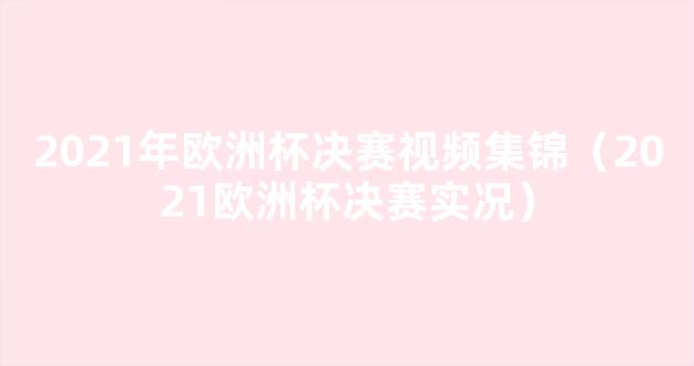 2021年欧洲杯决赛视频集锦（2021欧洲杯决赛实况）